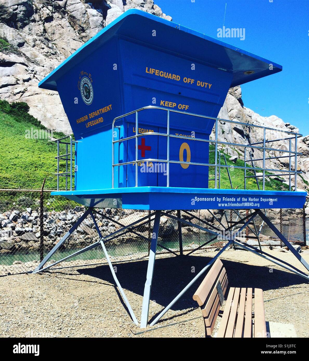 Stazione bagnino, Morro Bay, San Luis Obispo County, California - Immagine stock catturata con smartphone