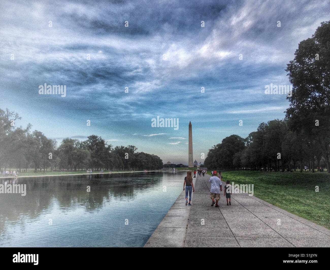 Il Monumento a Washington visto in lontananza. Foto Stock