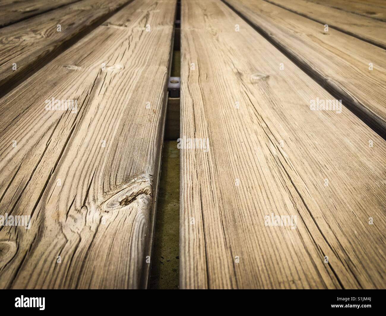 Decking in legno pannelli del pavimento Foto Stock