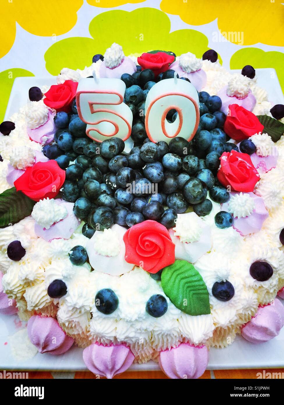 50 ° compleanno - Immagine stock catturata con smartphone