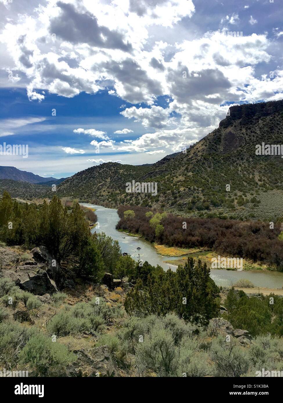 Rio Grande a Pilar nel Rio Grande del Norte monumento nazionale, Nuovo Messico, US Foto Stock