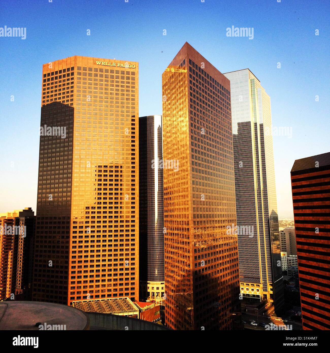Grattacieli, il centro cittadino di Los Angeles in California - Immagine stock catturata con smartphone