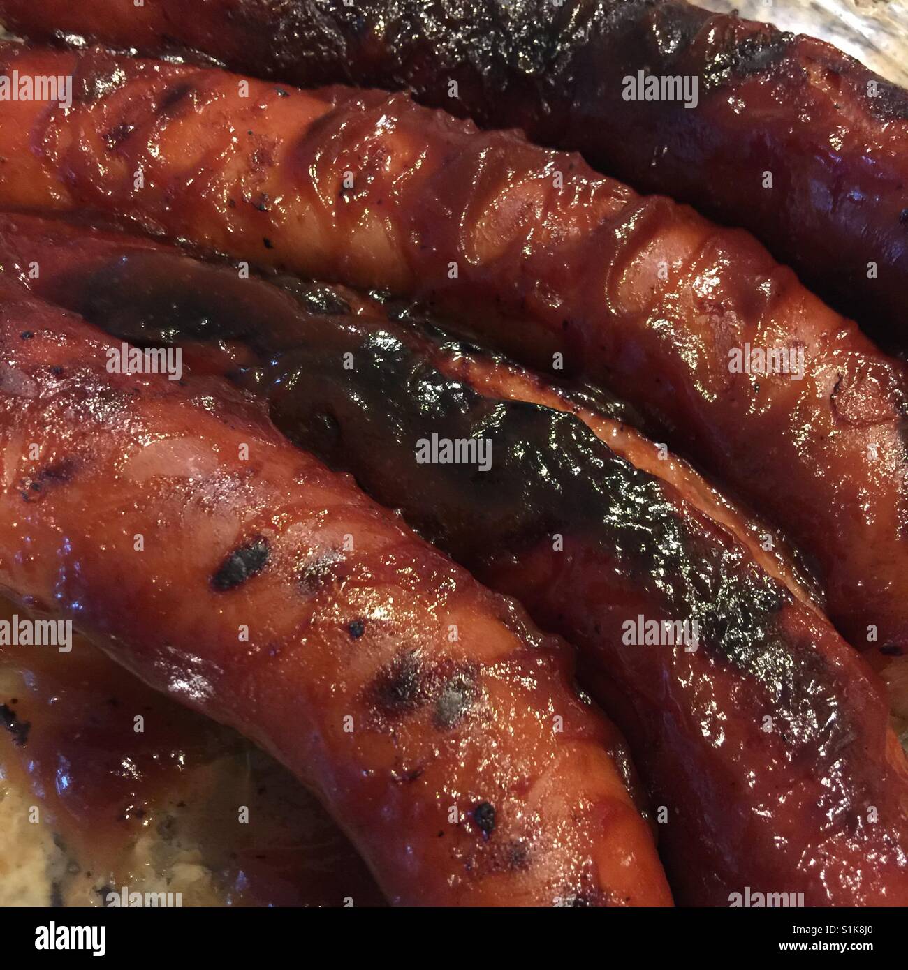 Barbeque kielbasa salsiccia Foto Stock