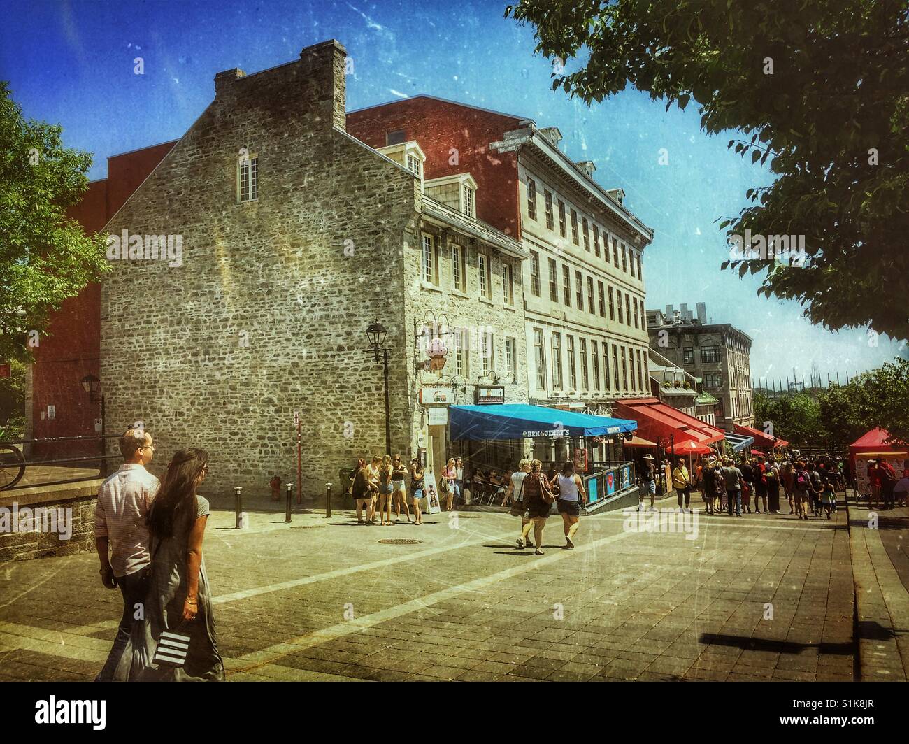 Jacques Cartier Square, il Vecchio Porto di Montreal, Quebec. Foto Stock