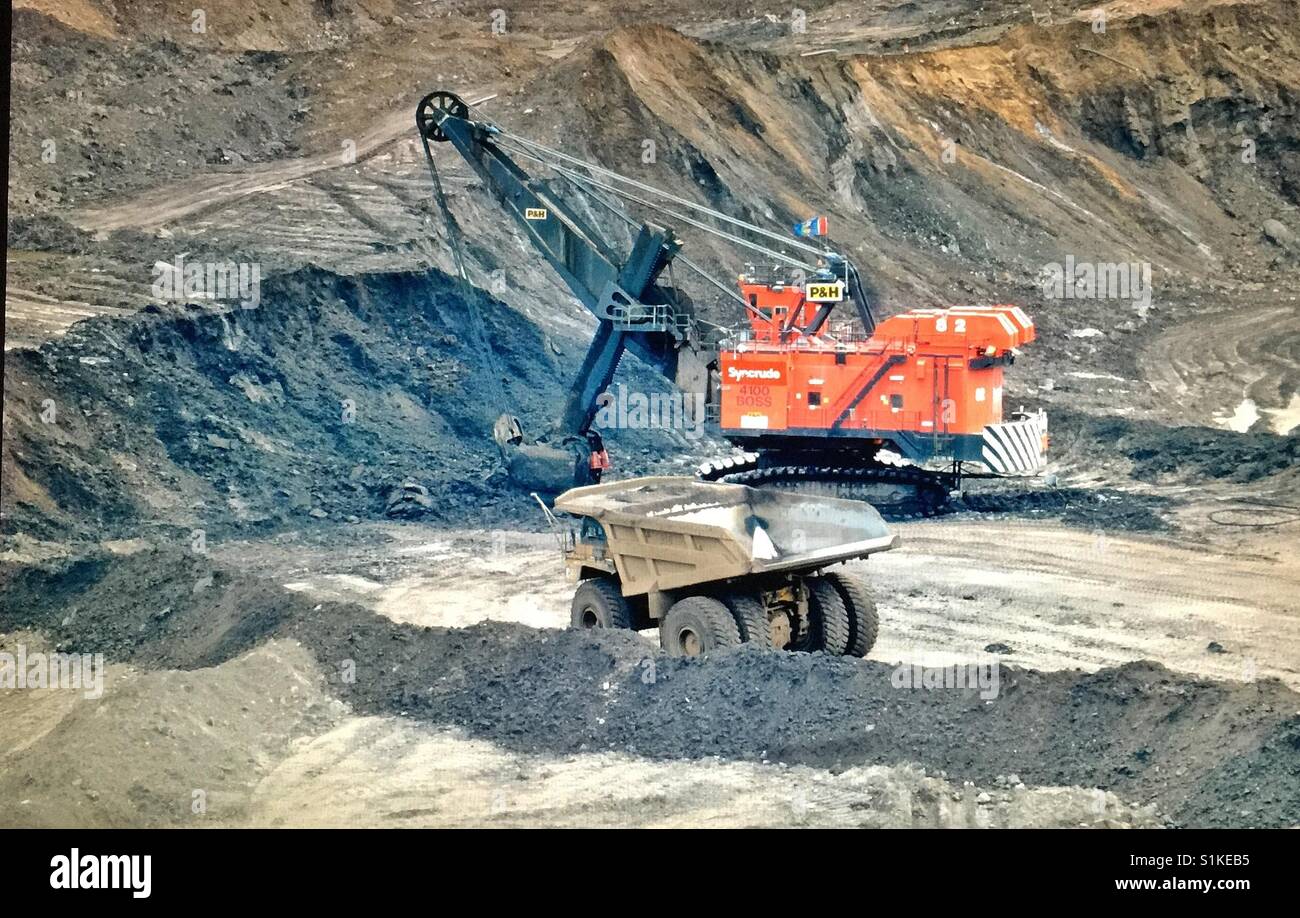 Tar sands, tar sands, oil sands, Fort McMurray, Alberta, Canada Foto Stock