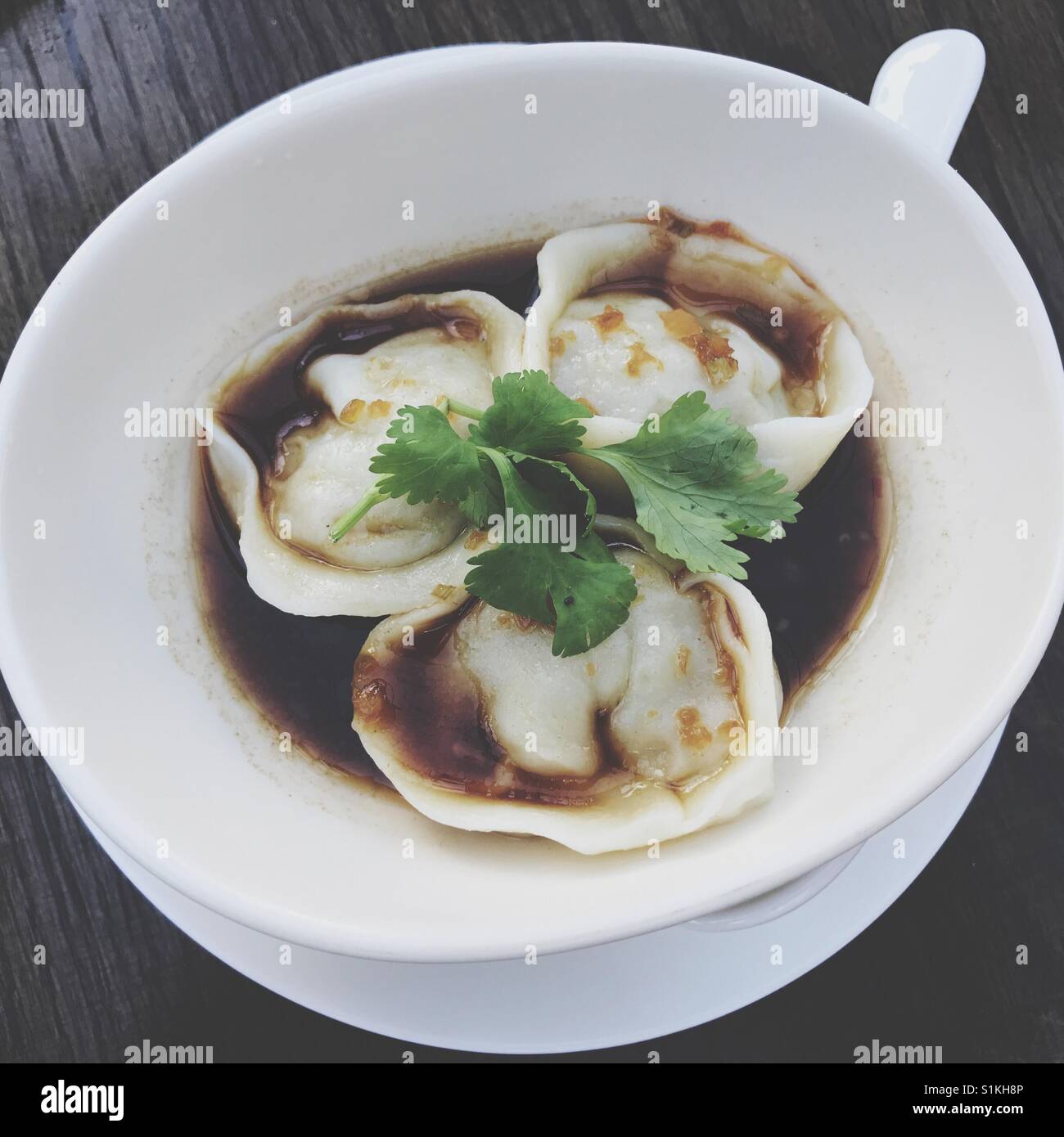 Canederli in brodo di soia Foto Stock
