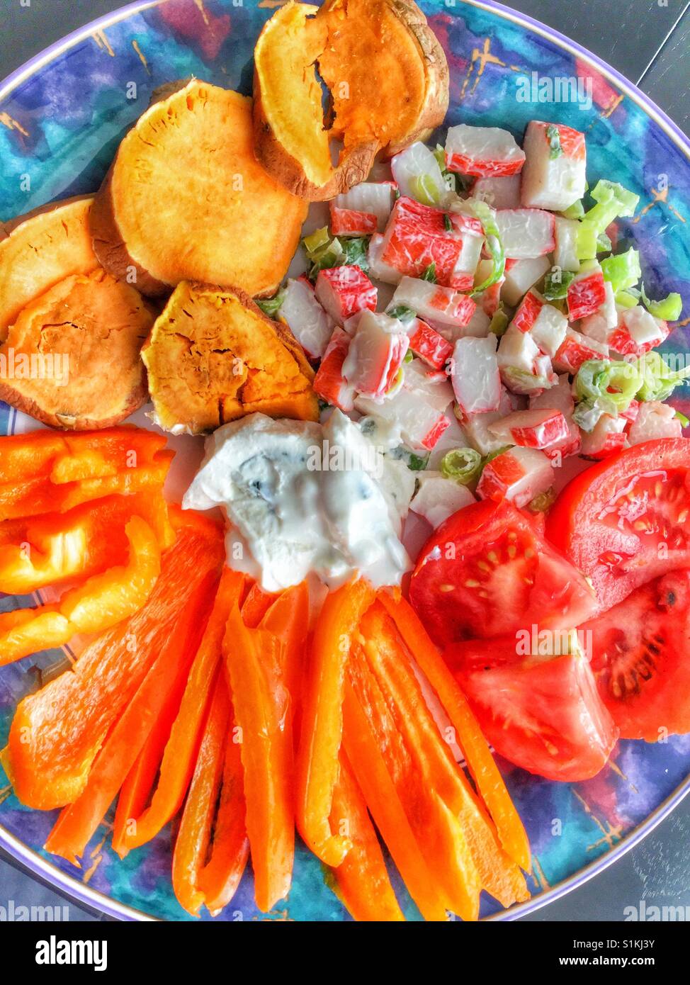 Piatto sano di cibo. Foto Stock