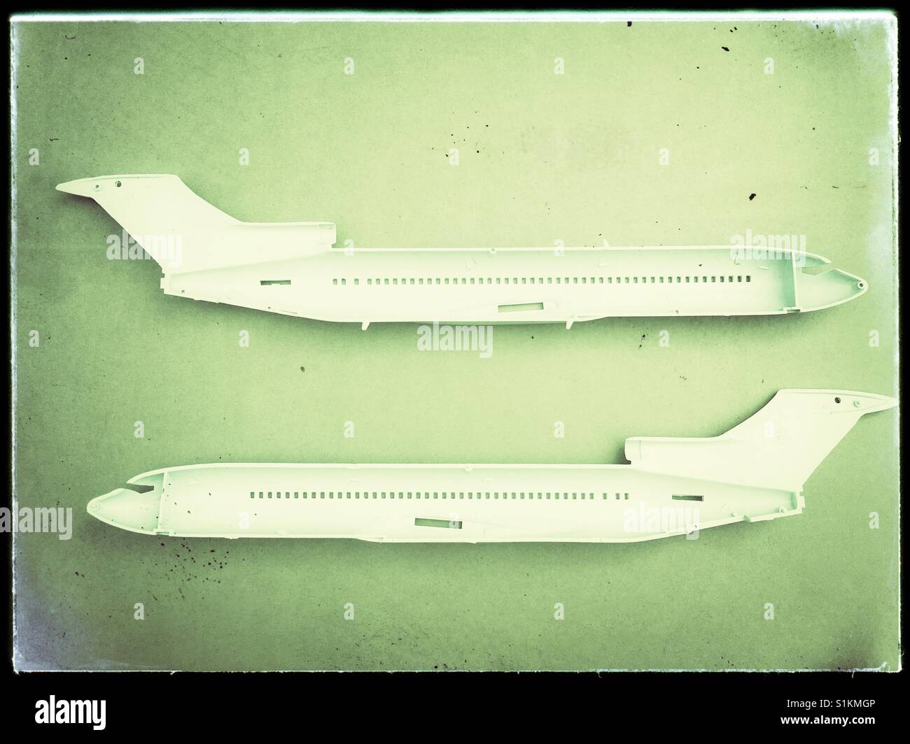 La versatilità e l affidabilità dei Boeing 727 ha reso il best-seller di aereo di linea in tutto il mondo durante i primi 30 anni di aviogetti di fabbricazione. - Immagine stock catturata con smartphone