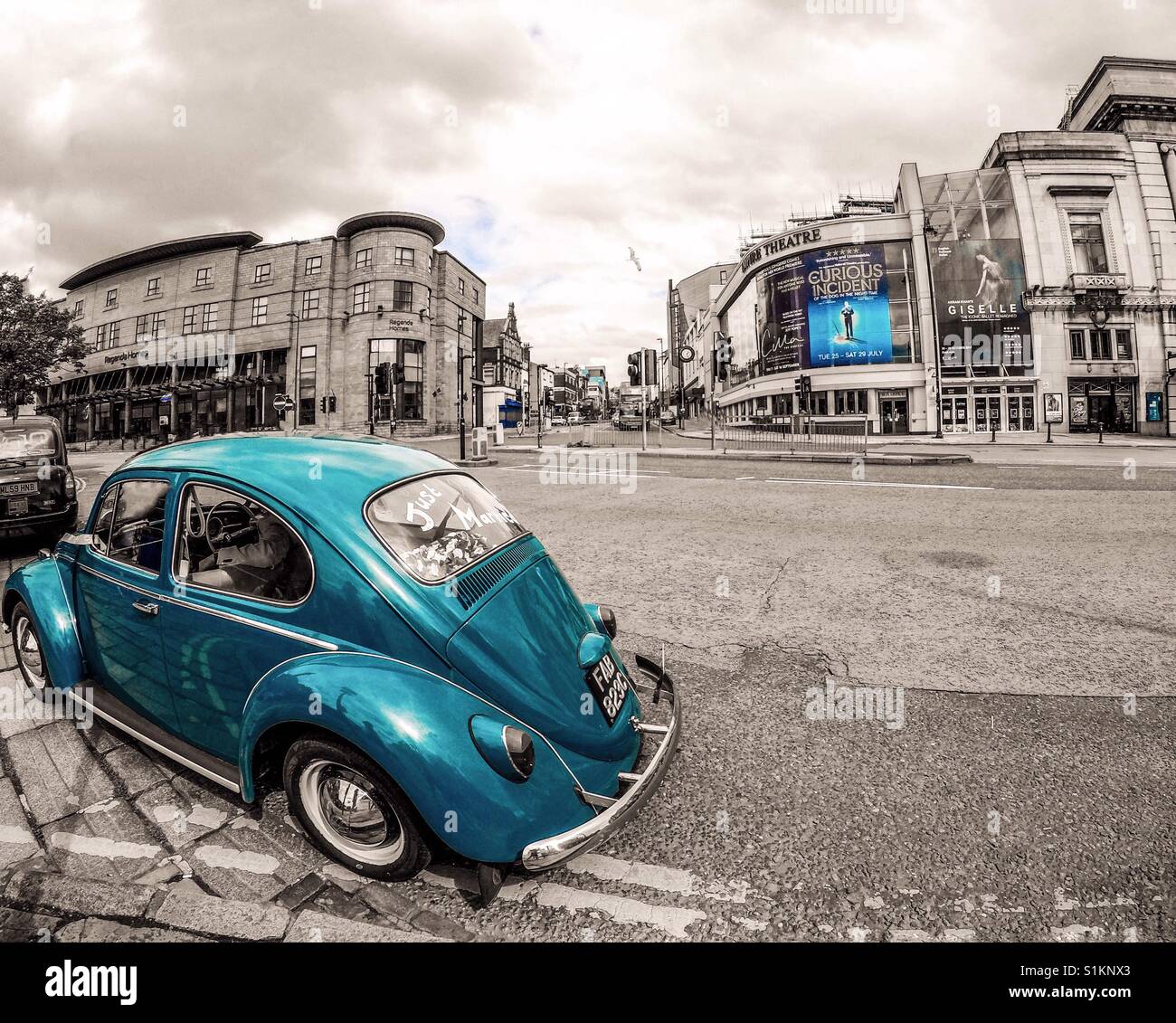 La parte posteriore di una Volkswagen maggiolino Love Bug Foto Stock