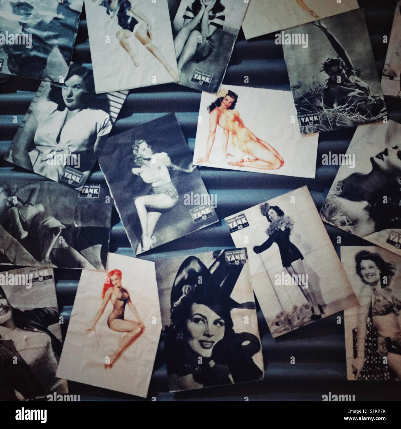 La ragazza del mese le pagine da Yank magazine distribuito ai soldati americani durante la seconda guerra mondiale Foto Stock