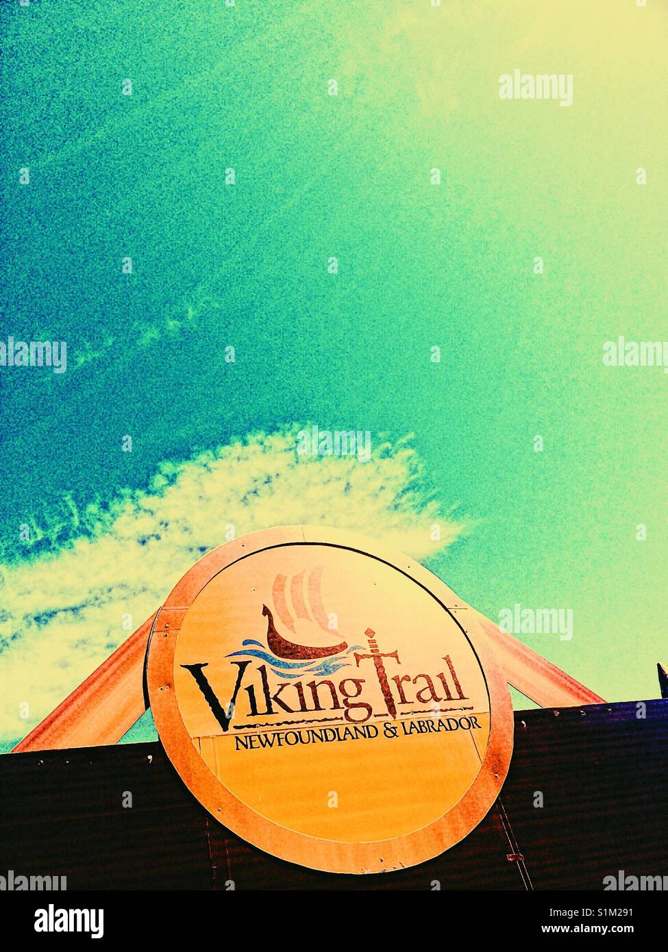 Viking segnavia, Terranova e Labrador, Canada - Immagine stock catturata con smartphone