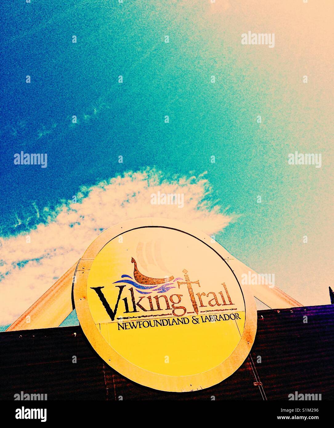 Viking segnavia, Terranova e Labrador, Canada - Immagine stock catturata con smartphone