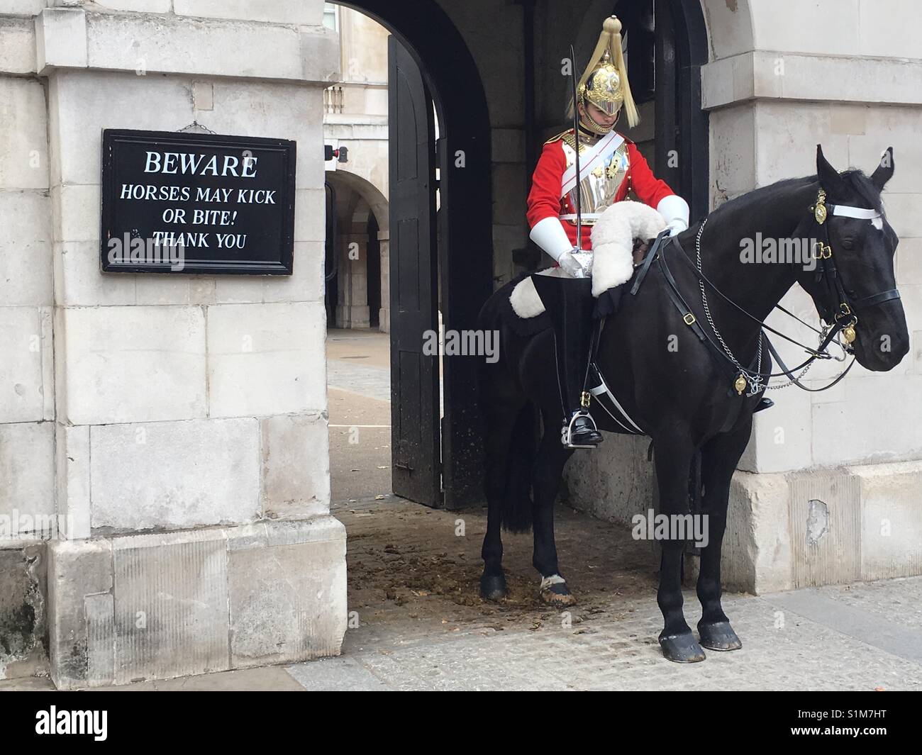 Horse Guard parade a Londra in Inghilterra tourist hot spot Foto Stock