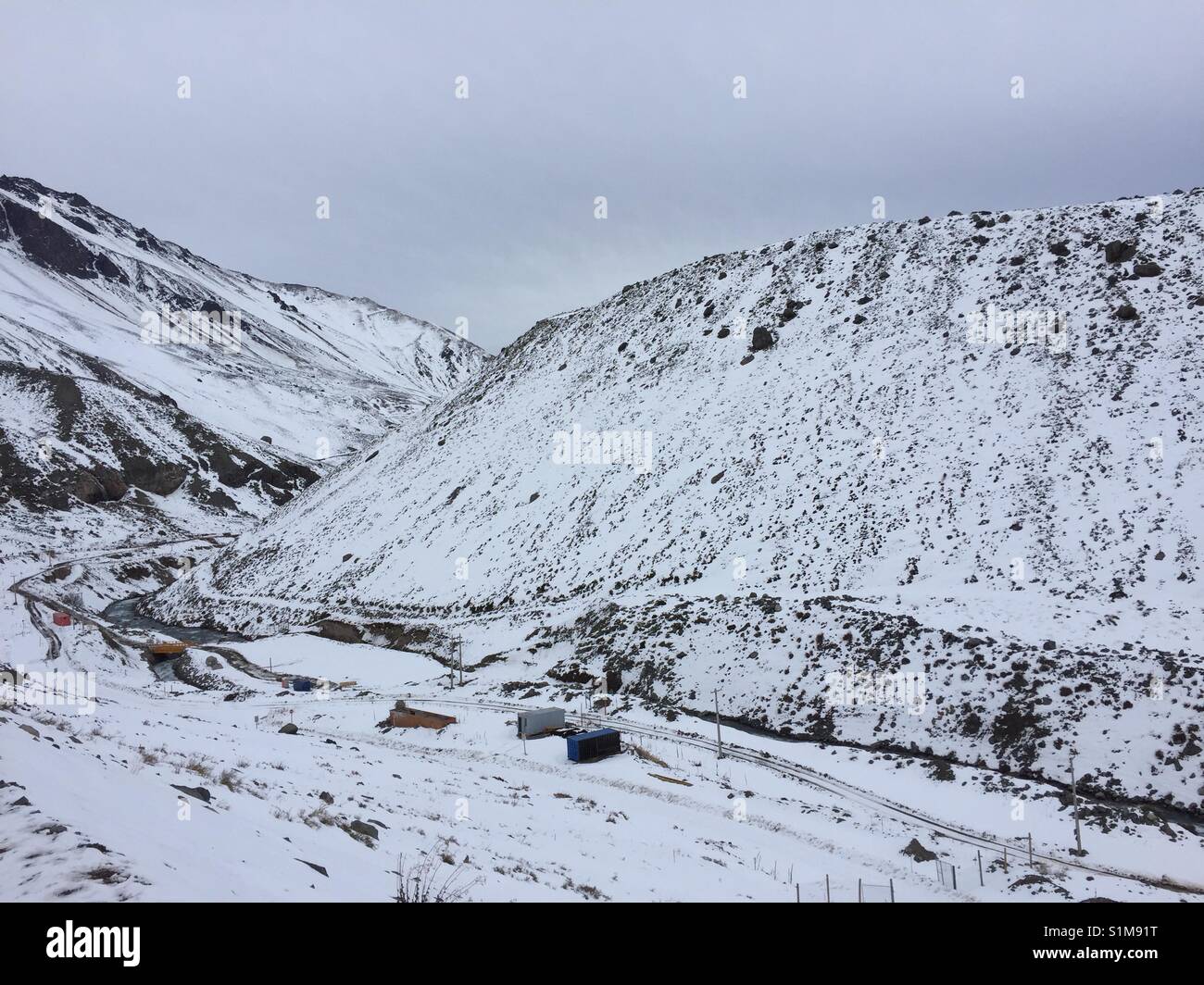 Embalse el Yeso, Cile Foto Stock