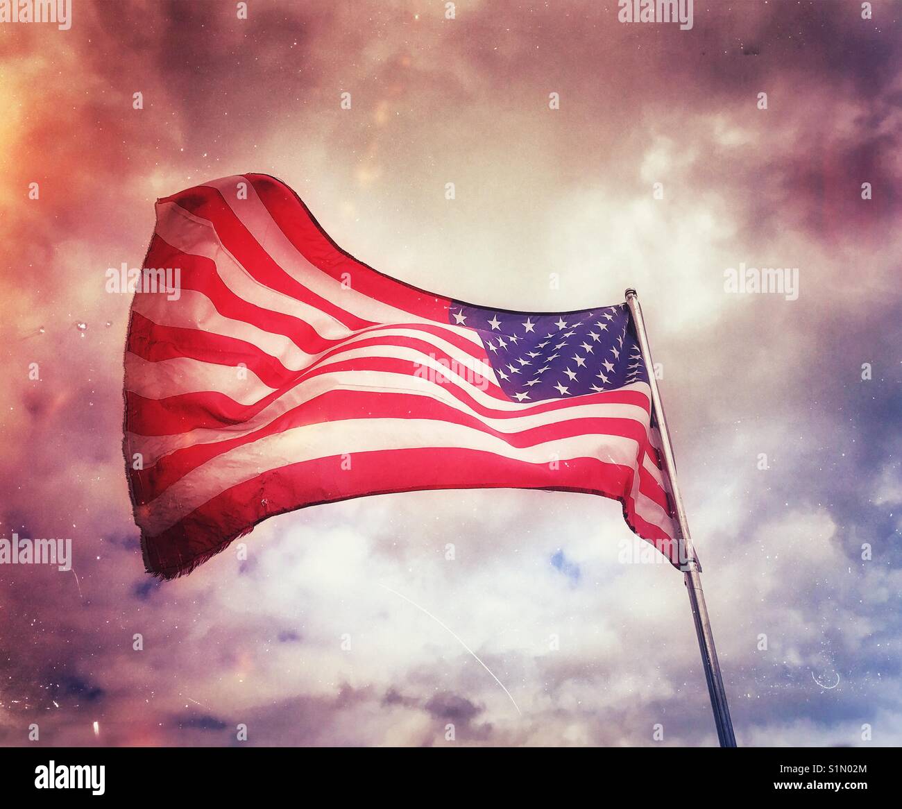 Stelle e Strisce Bandiera degli STATI UNITI D'AMERICA - Immagine stock catturata con smartphone