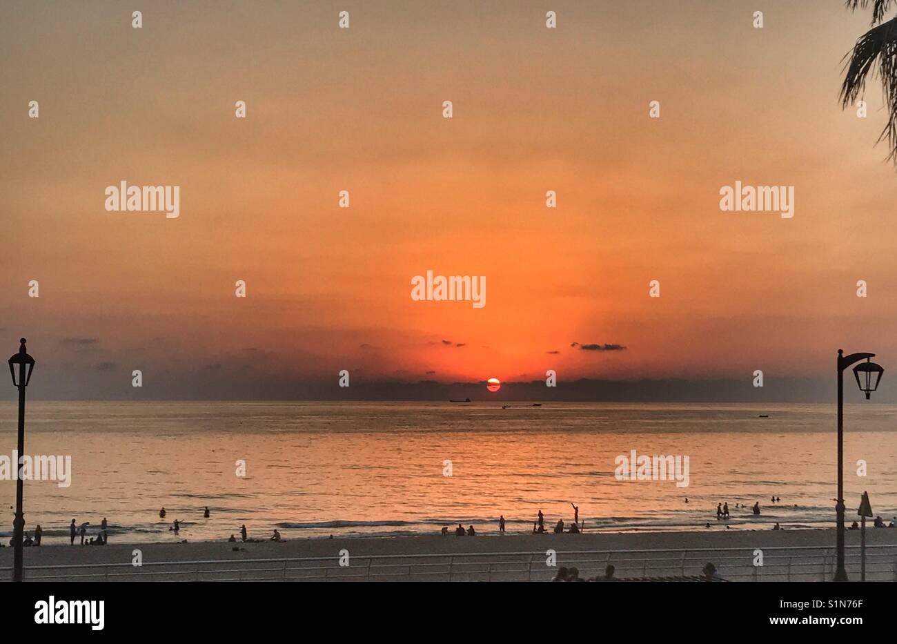 Beirut Remlet el Byda tramonto spettacolare - Libano Foto Stock