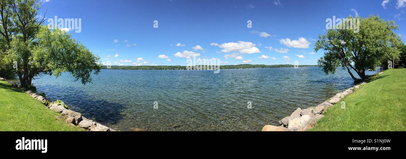 Vista dal lato est del lago canandaigua nella regione dei laghi Finger di new york Foto Stock