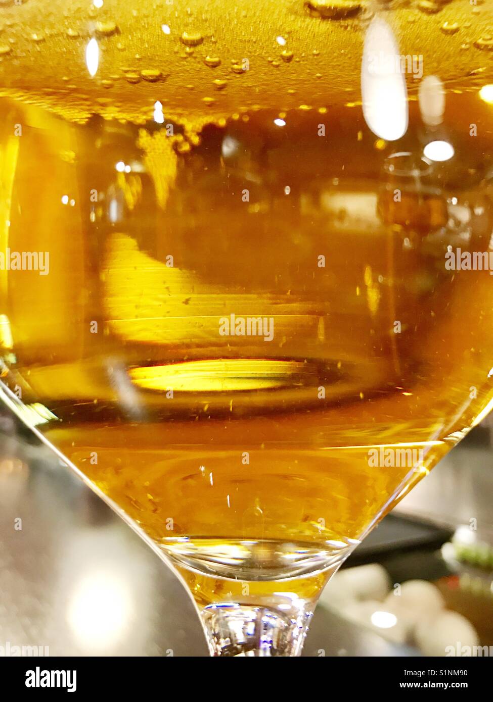 Bicchiere di birra. Chiudere la vista. Foto Stock