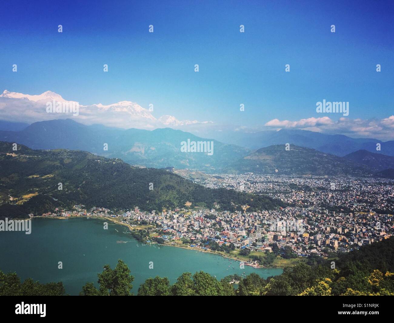 Fewa Lake, Pokhara, Nepal Foto Stock