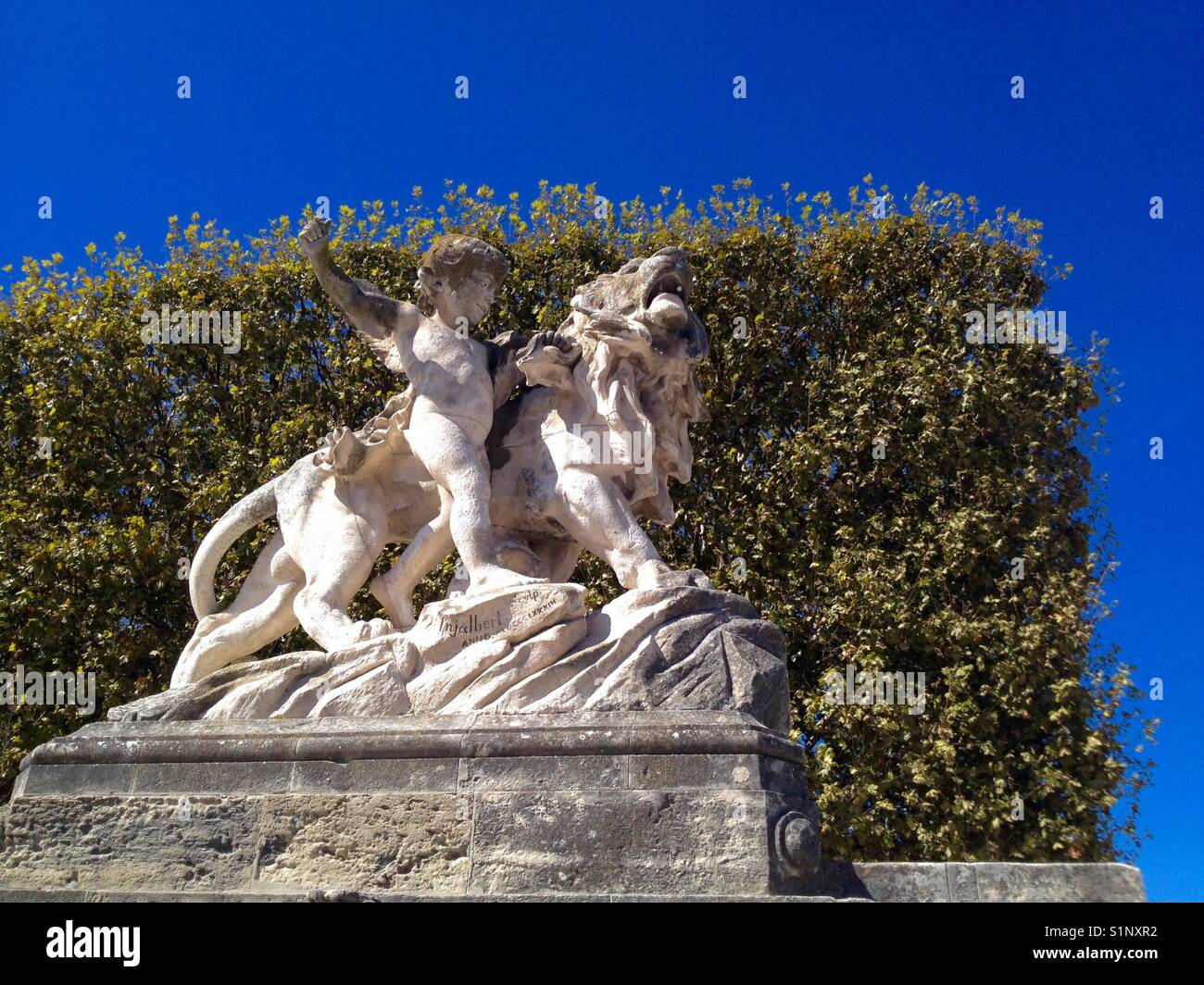 Statua nei giardini di Peyrou, Montpellier Francia Foto Stock