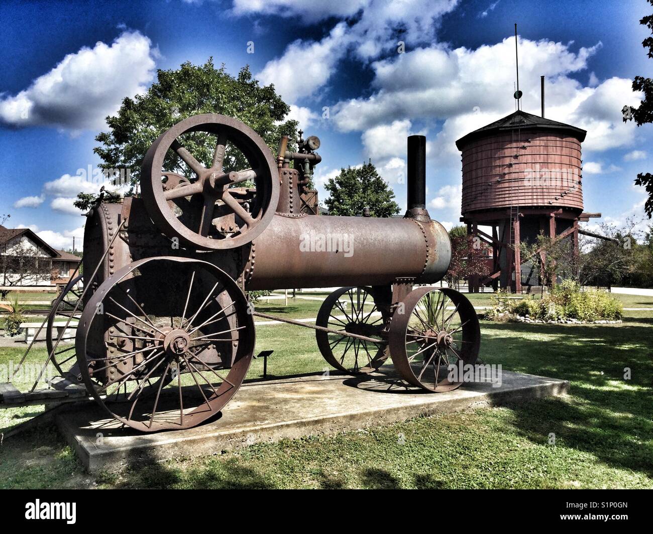 Museo all'aperto a Barry's Bay, Ontario. - Immagine stock catturata con smartphone