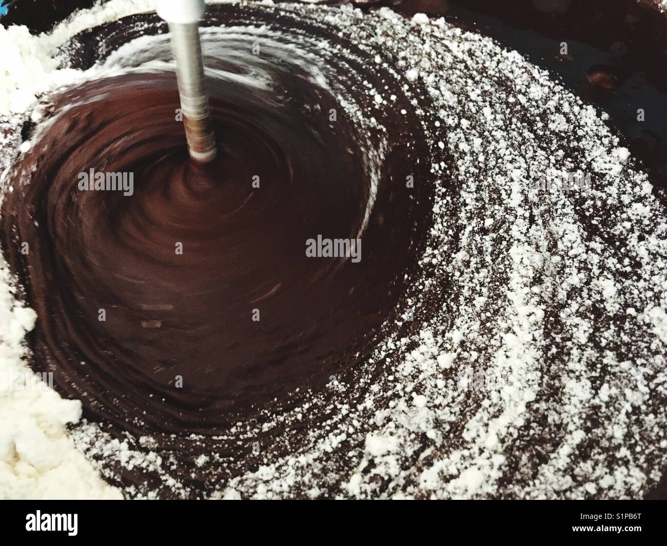 Impasto di brownie al cioccolato Foto Stock