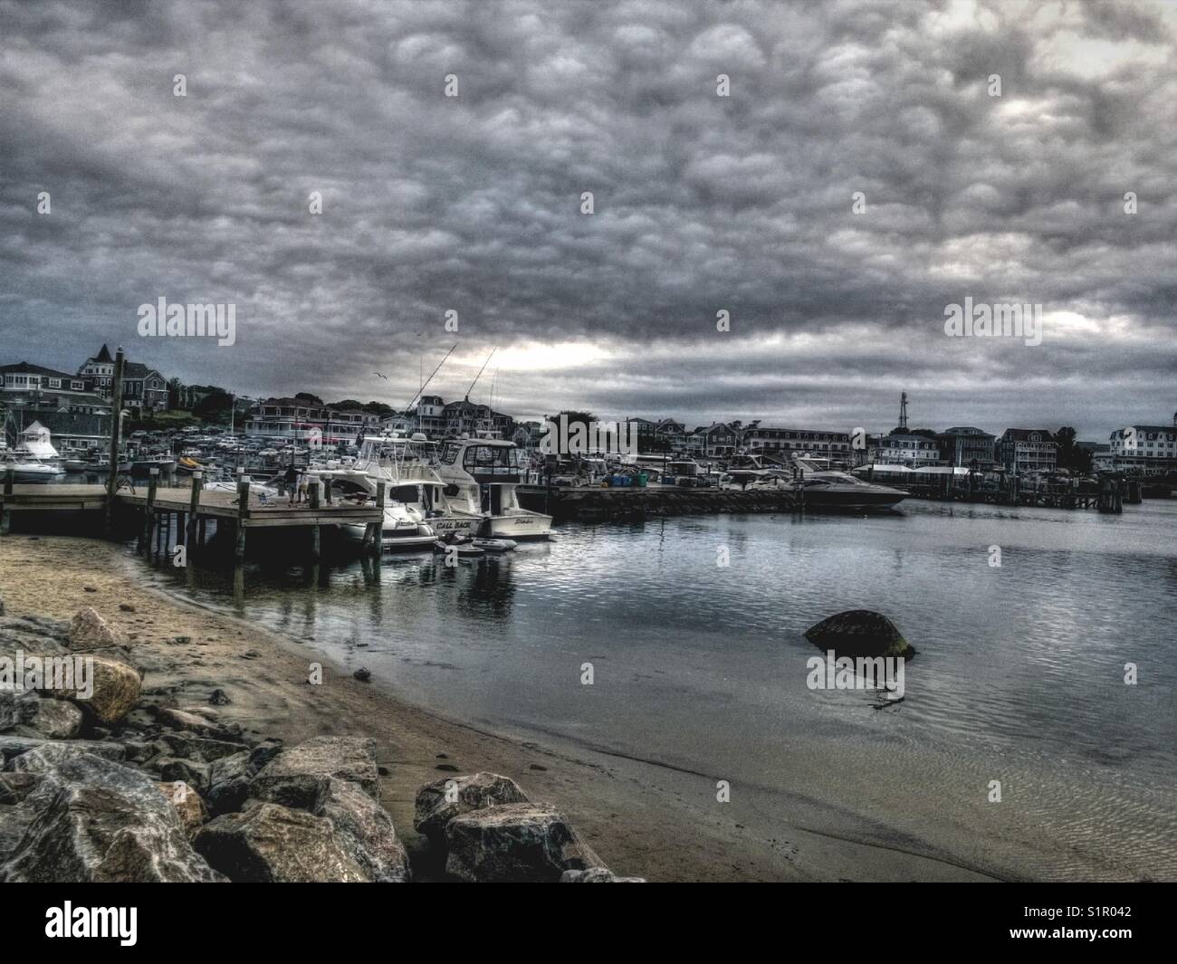 New Shoreham nel blocco Isola, Rhode Island al tramonto Foto Stock