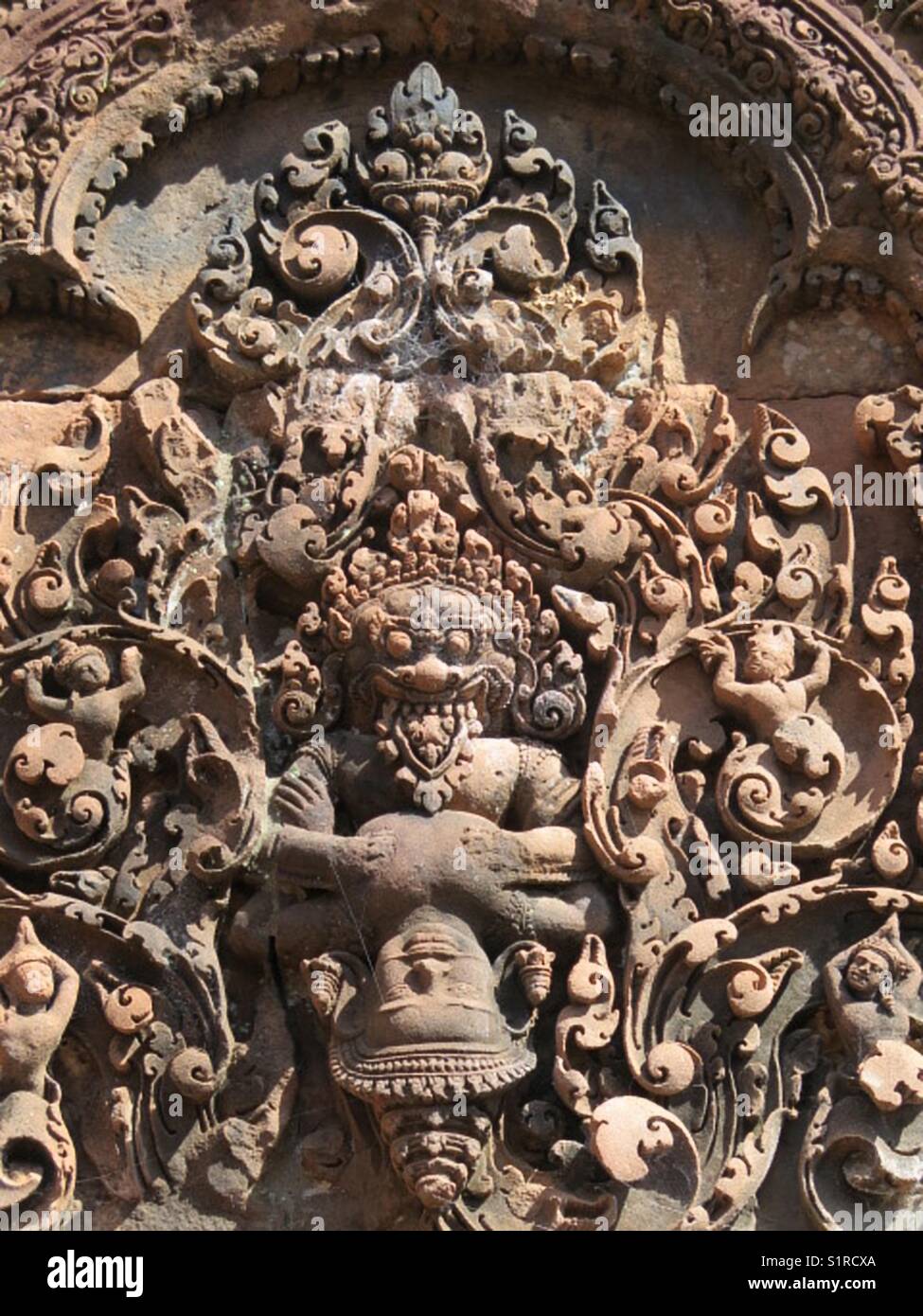Re delle scimmie, Angkor Watt, Siem Reap, Cambogia Foto Stock