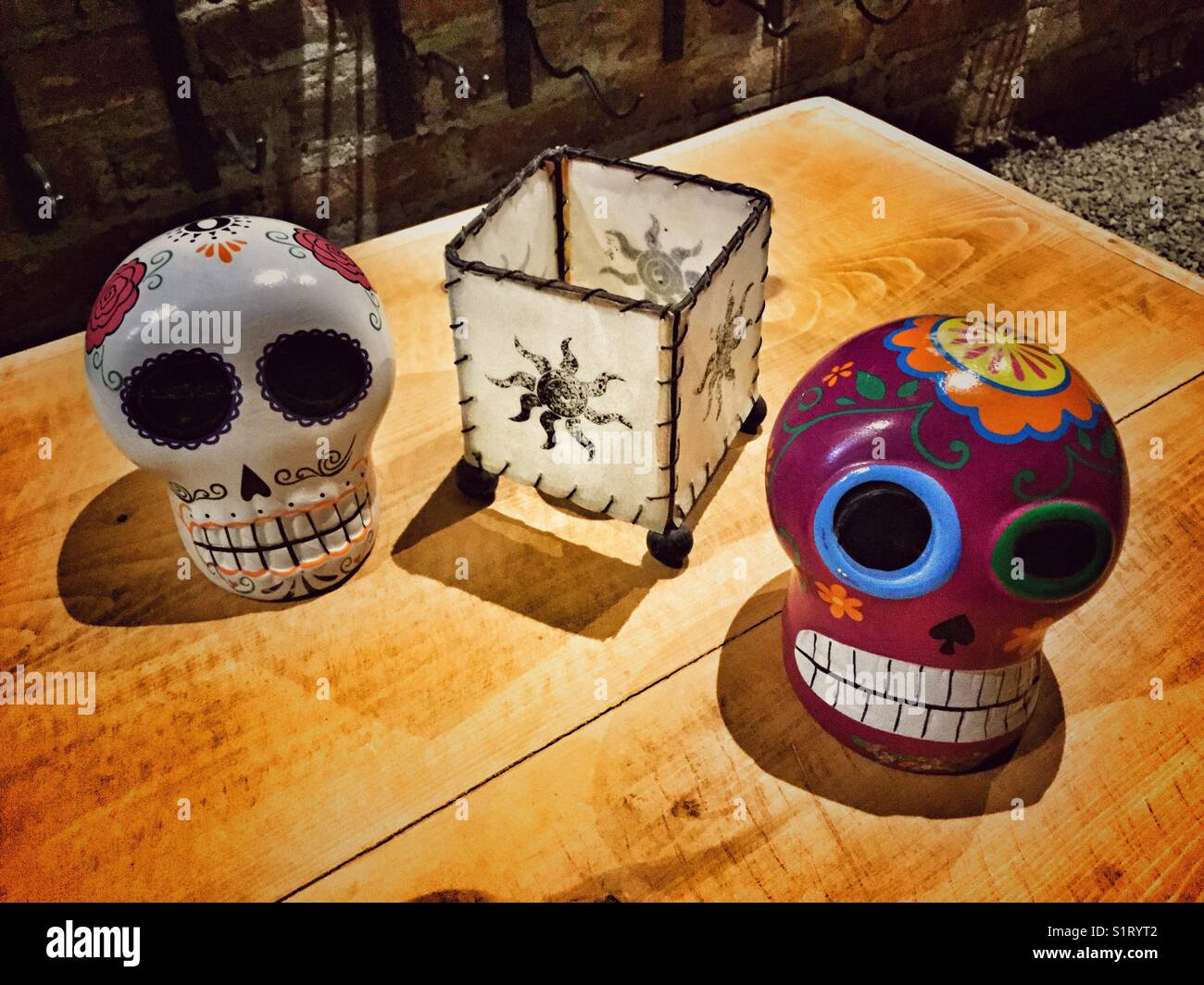 Tradizionale messicana decorazioni del cranio. Foto Stock