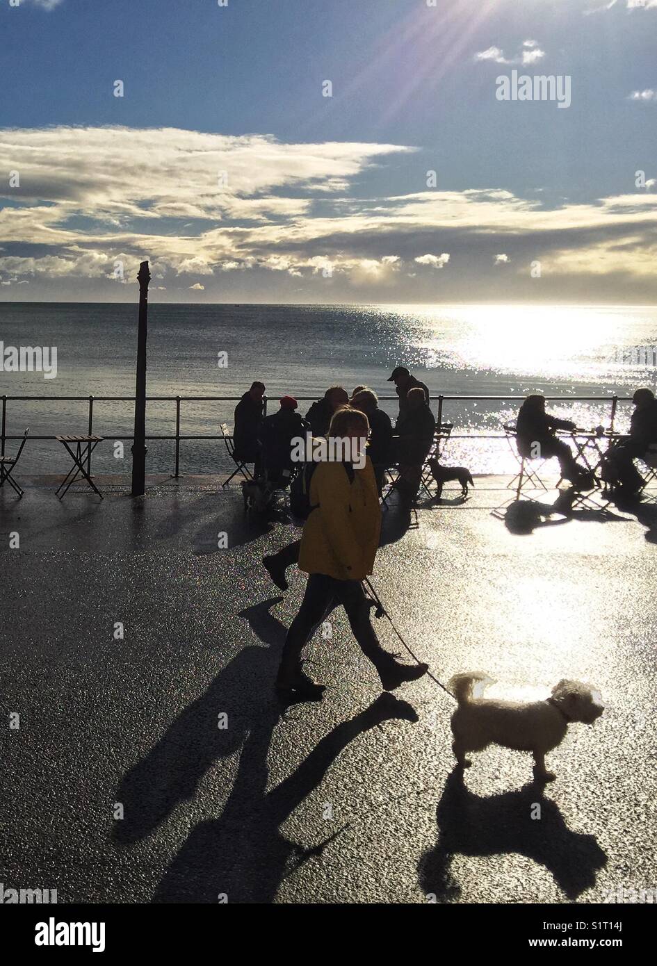Seaton beach nel Devon, in Inghilterra il 12 novembre 2017 - Immagine stock catturata con smartphone