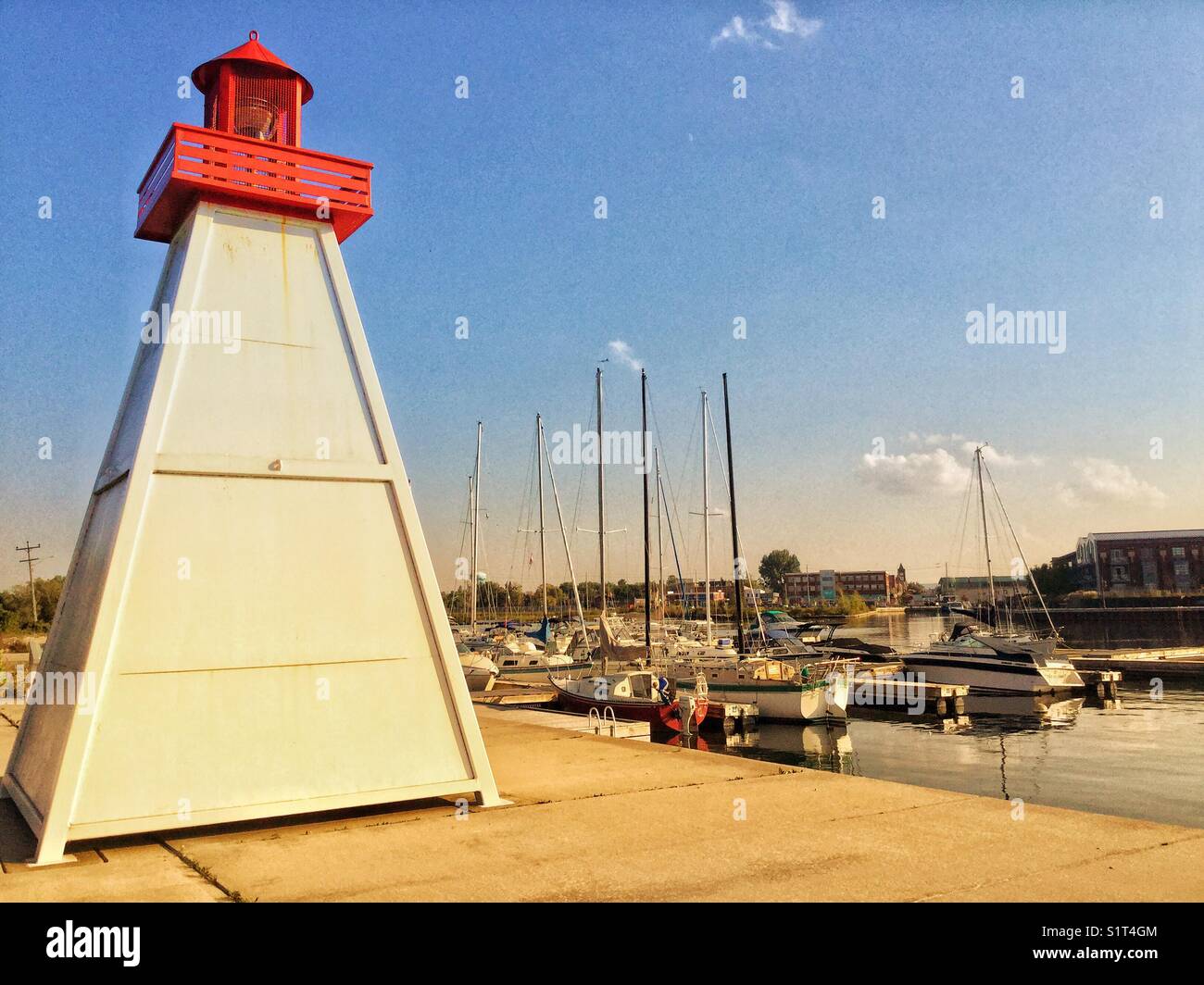 Faro sul Collingwood, Ontario Pier. Foto Stock