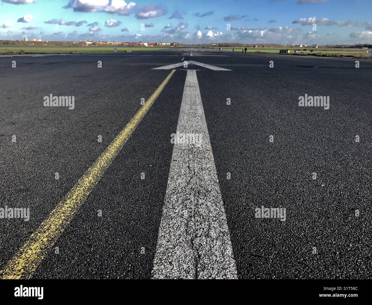 Vecchia pista sull aeroporto di Tempelhof Foto Stock