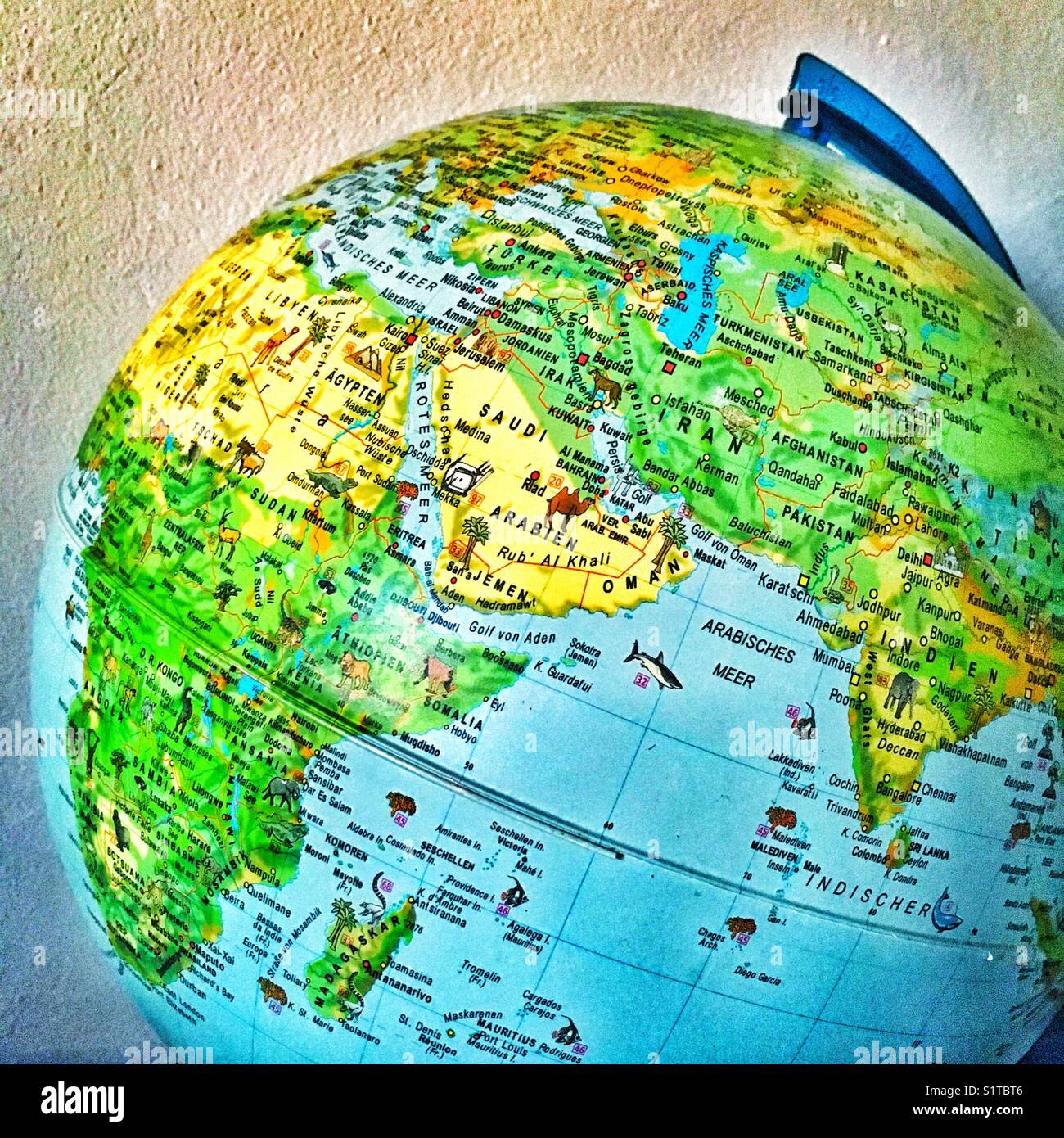 Globus, globe mappa del mondo - Immagine stock catturata con smartphone