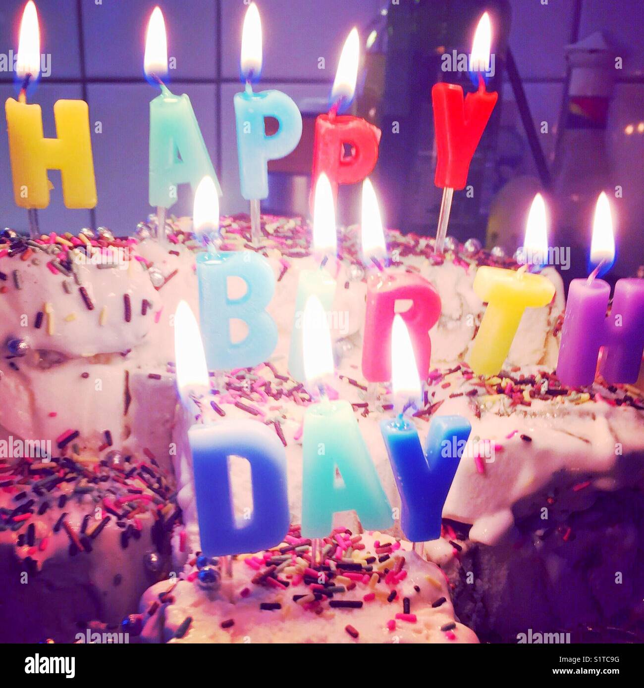 Gelato torta di compleanno Foto Stock