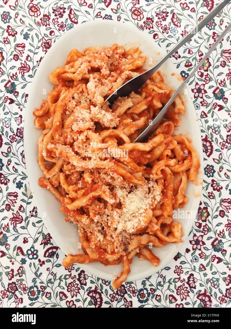 Fresh handmade pici pasta Foto Stock