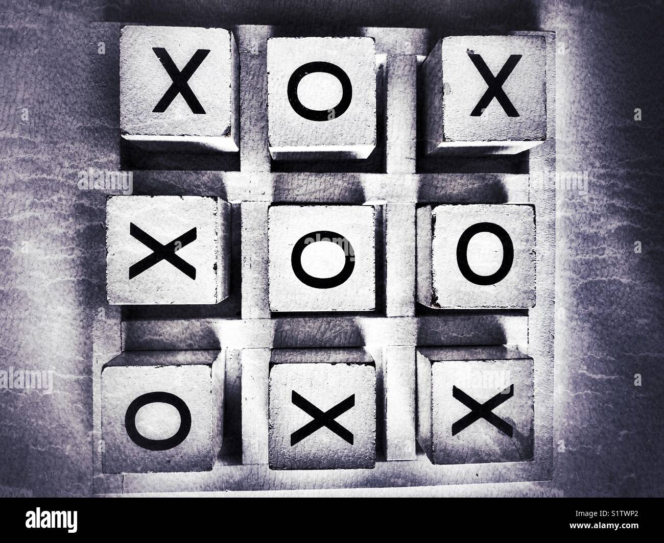 Tic-tac-toe con nessun vincitore Foto Stock