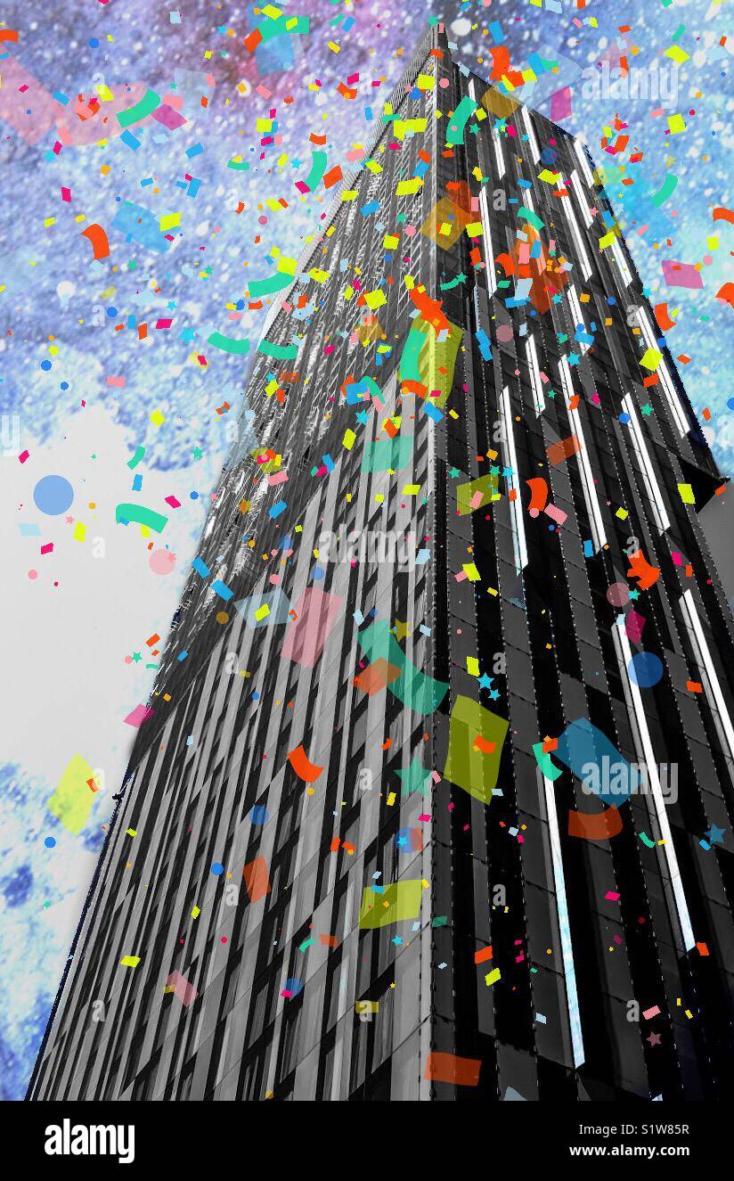 Manchester capodanno REGNO UNITO - Immagine stock catturata con smartphone