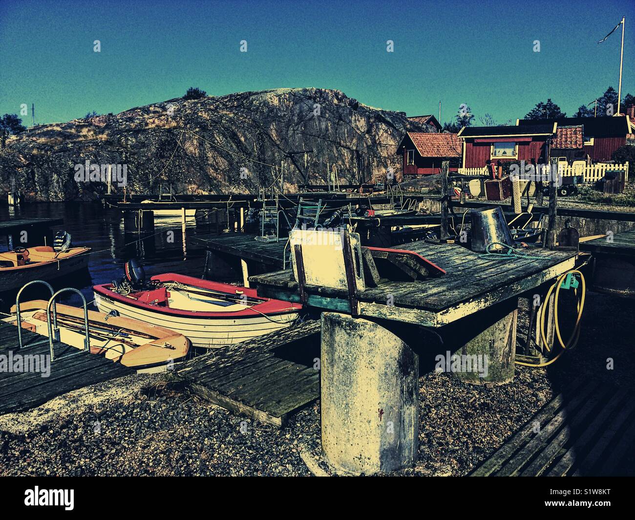 La vita sull'isola su Oja un'isola all'estremità meridionale dell'arcipelago di Stoccolma, Svezia e Scandinavia Foto Stock