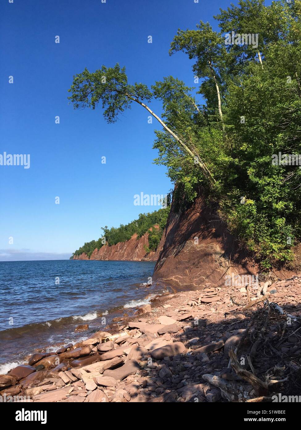 La riva del lago Superior Foto Stock