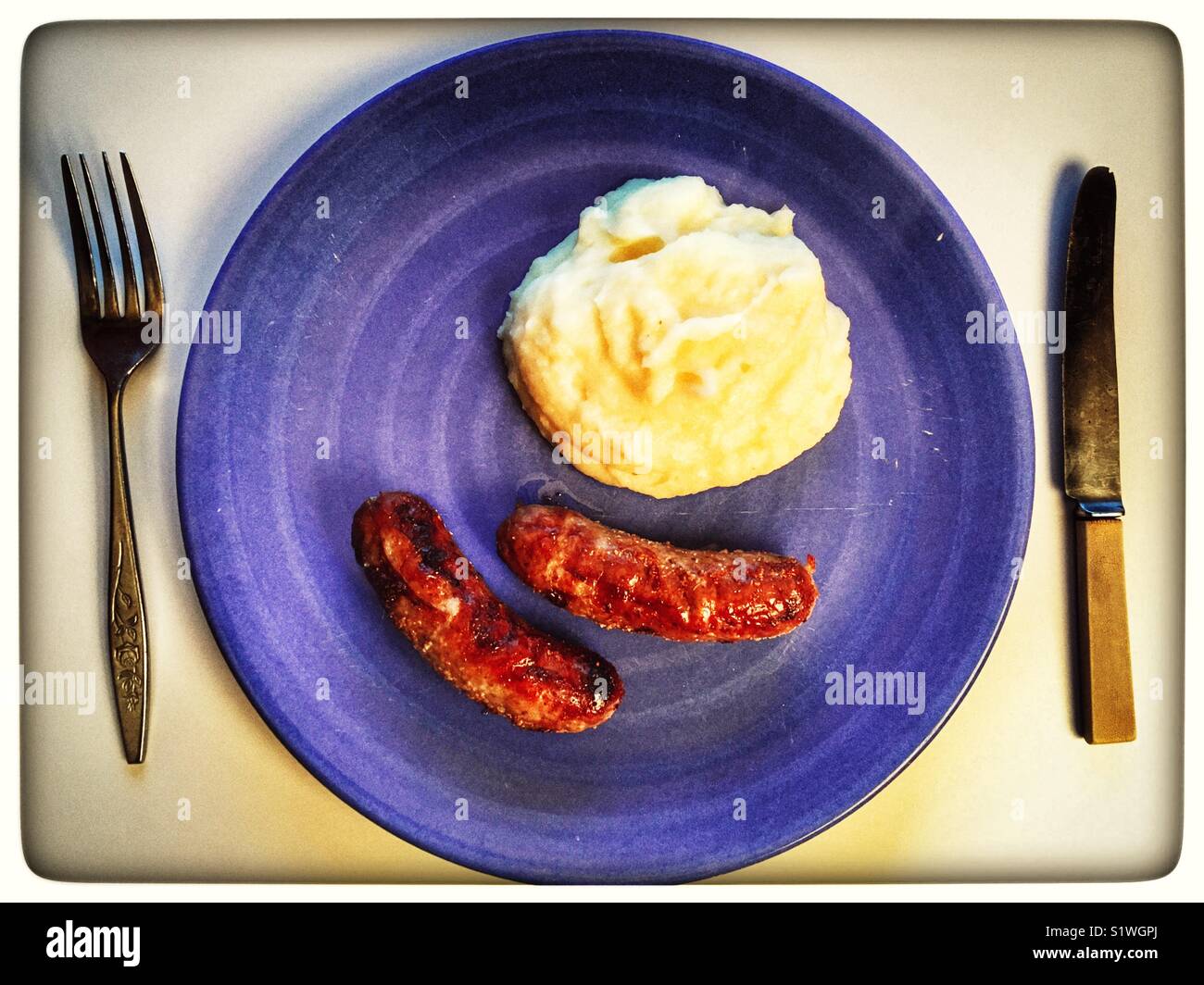 Bangers e mash Foto Stock