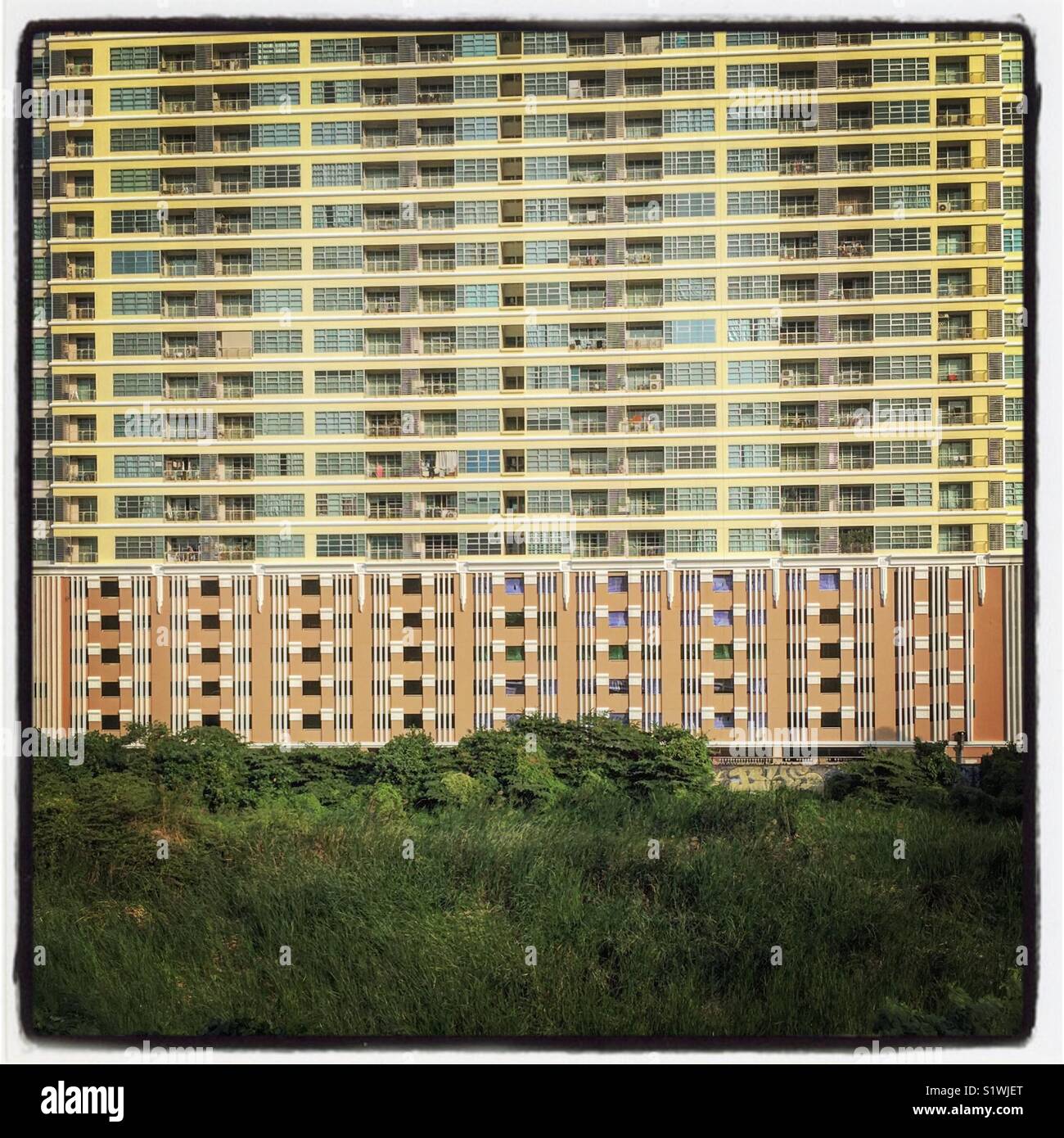 Edificio residenziale a Bangkok - Immagine stock catturata con smartphone