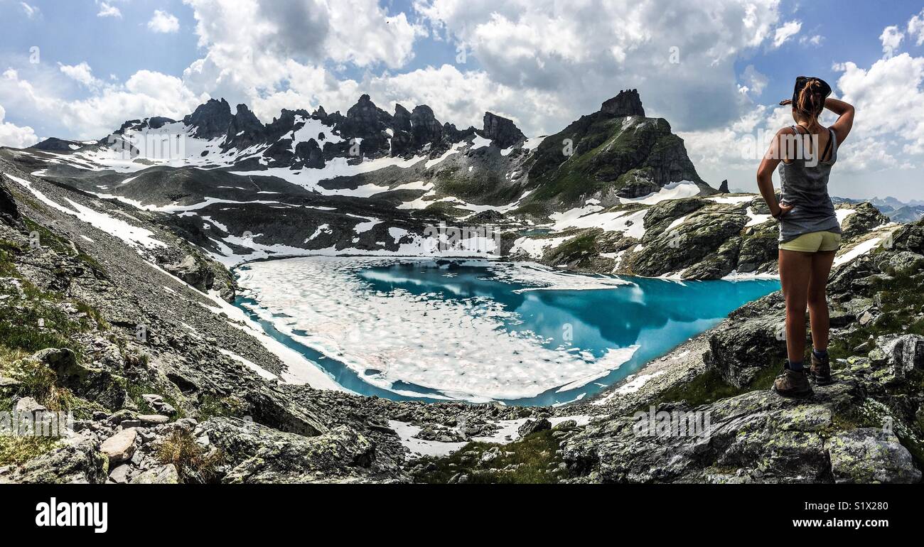 La Svizzera, 5 laghi escursionismo in Pizol Foto Stock