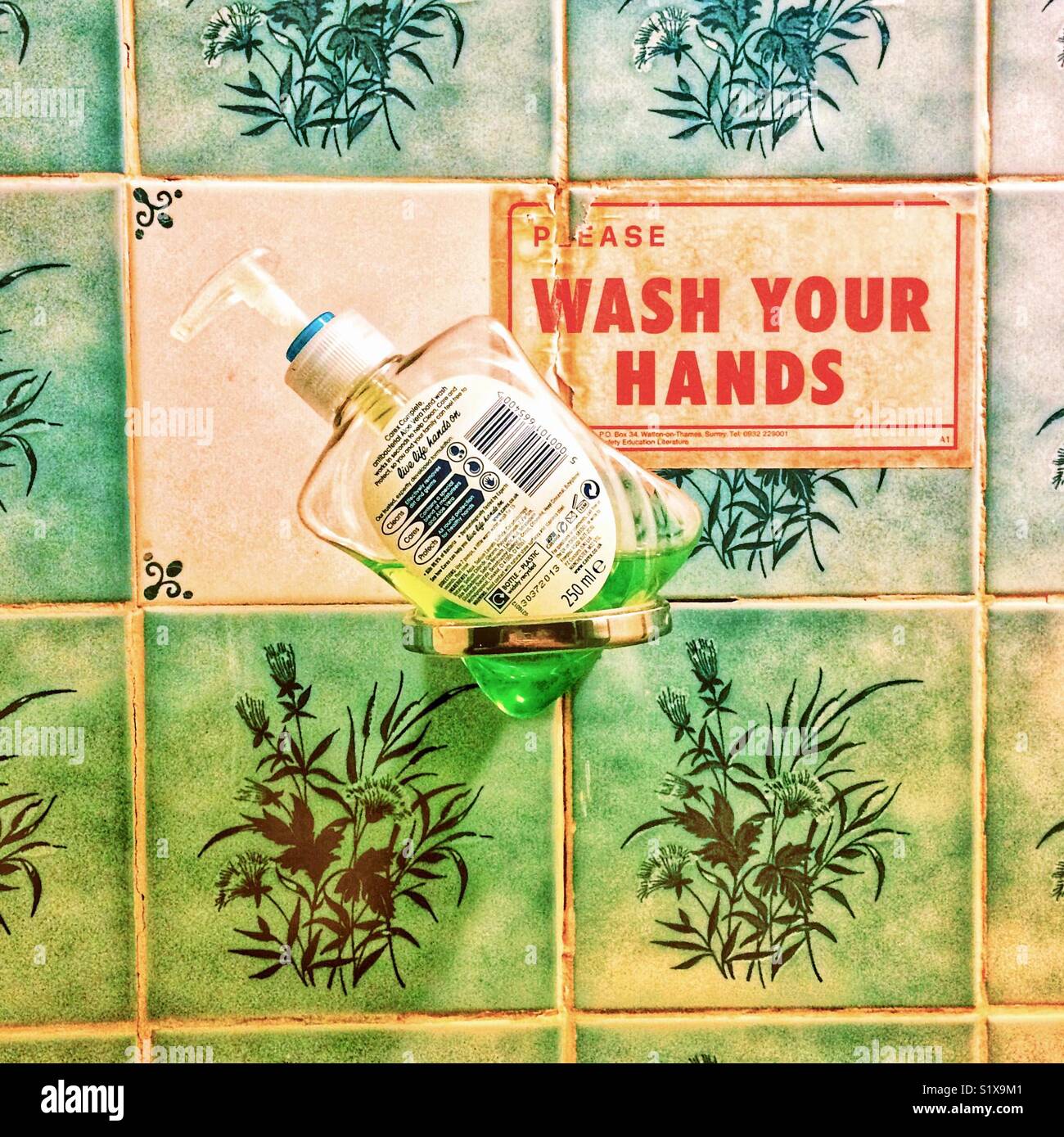 Si prega di lavarsi le mani Foto Stock
