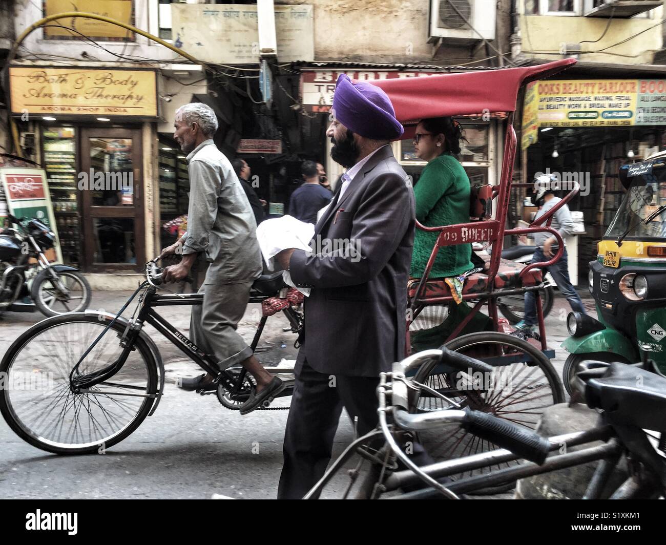 Il Paharganj area in Delhi, India - Immagine stock catturata con smartphone
