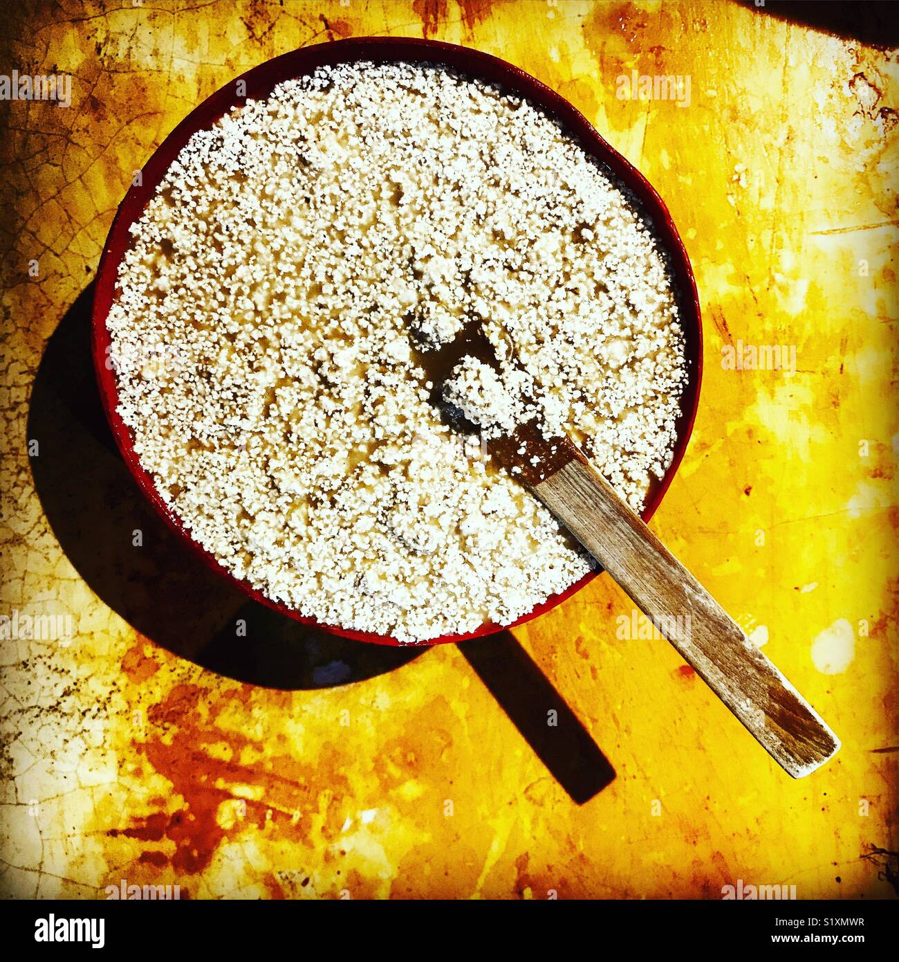 Tepache, un indigeno cibo fatto con mamey dei frutti e delle sementi in un mercato di Oaxaca, Messico Foto Stock