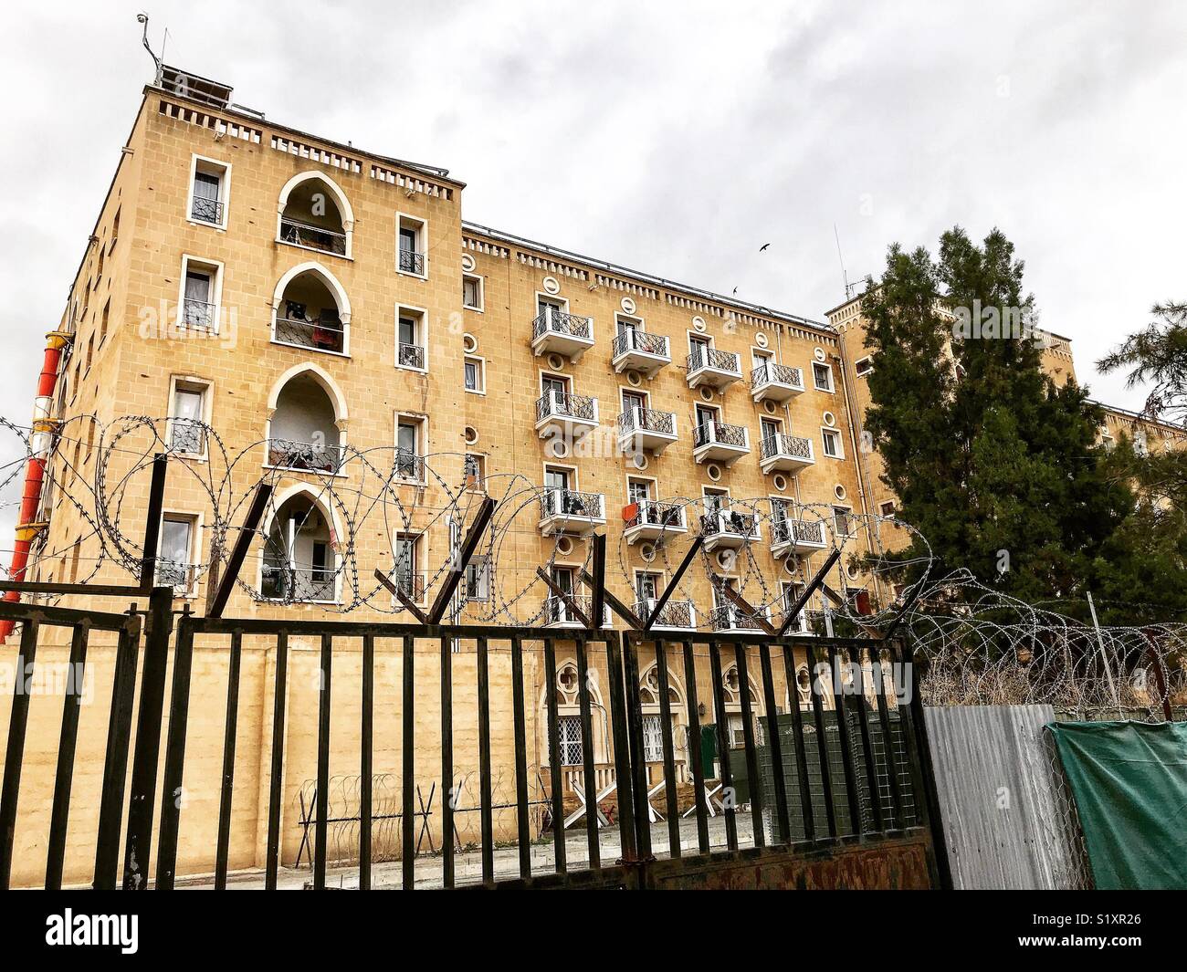 L'ex Ledra Palace Hotel, Nicosia, Cipro Foto Stock