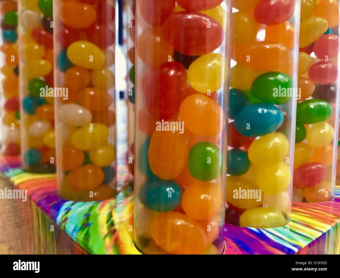 Tubi di jellybeans Foto Stock