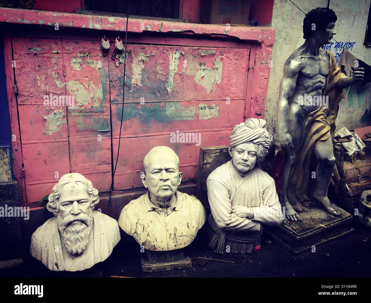 Sculture in Kumartuli, Kolkata Foto Stock