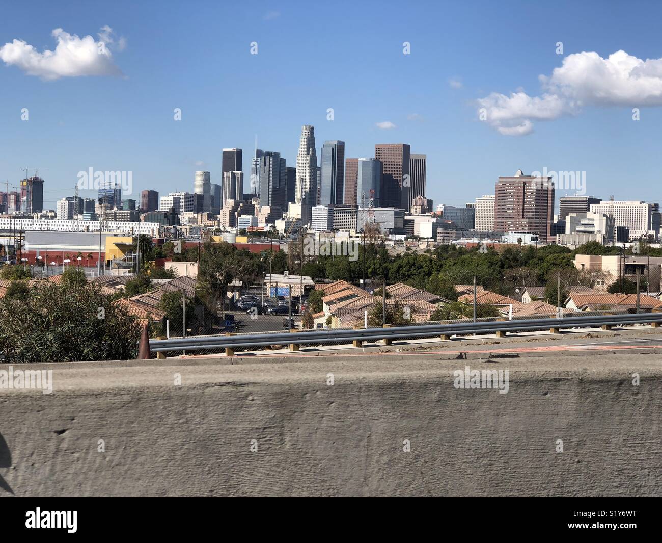 Il centro cittadino di Los Angeles lo skyline della citta'. Foto Stock