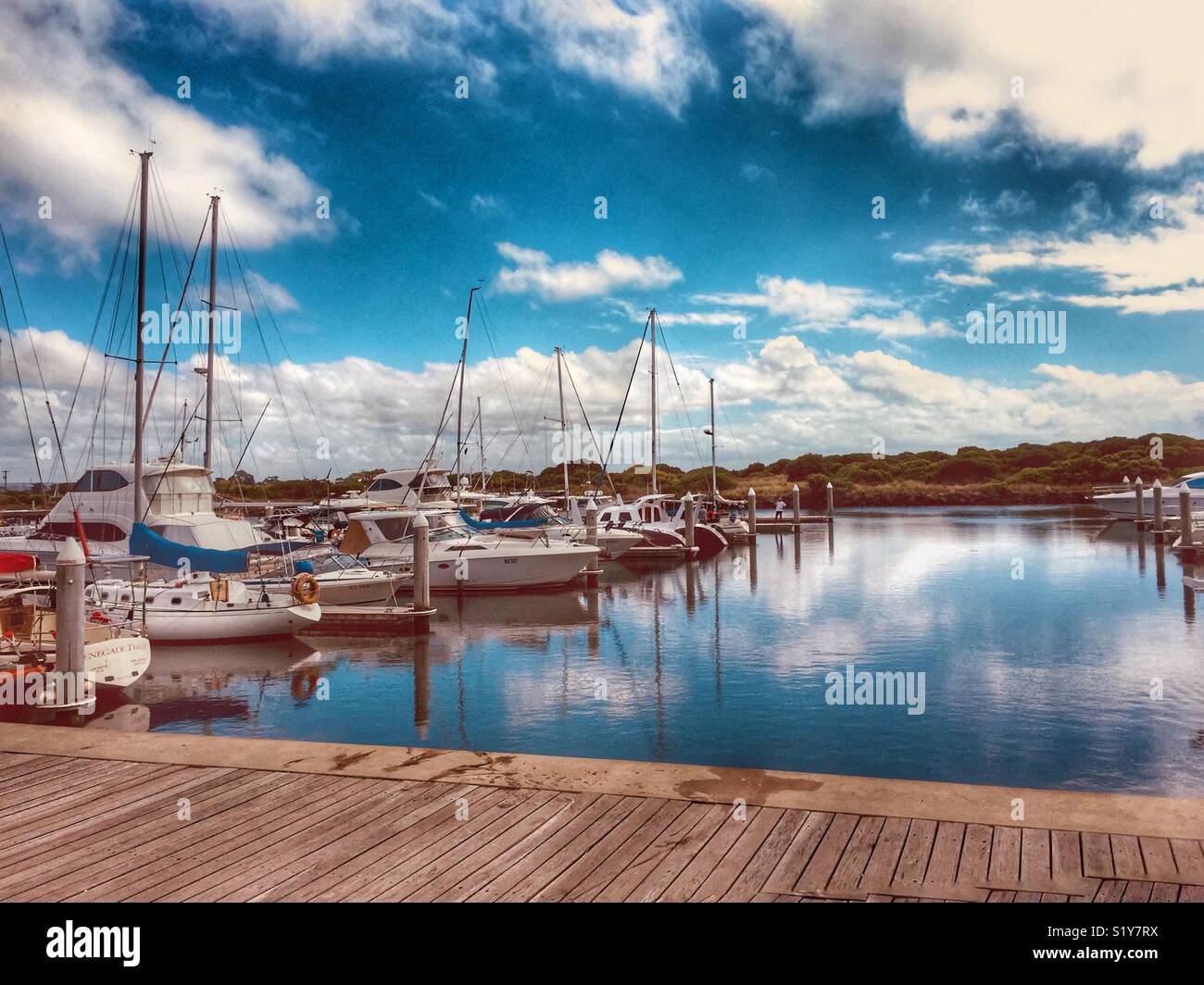 La serenità del porto Queenscliff. Foto Stock